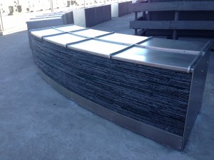 1/4" thick 316 stainless steel curved barrier cladding