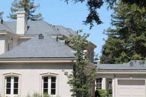 Blue Gray Zinc Dormer Vents On Home In Atherton
