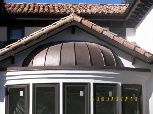 Standing Seam Copper Bow Window Installed