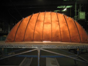 Standing Seam Copper Entry Bow Canopy - Backside