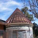 Standing seam copper panel turret