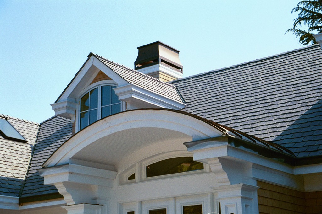 Standing Seam Copper Dormer Roof Over Entryway