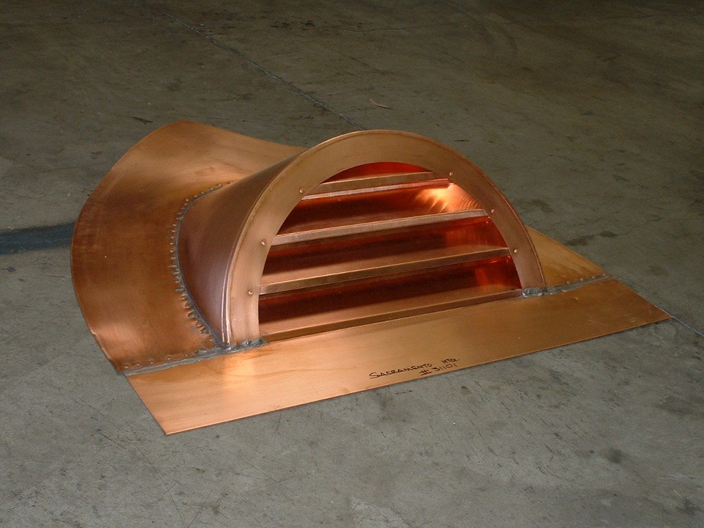 Half Round Copper Dormer Vent With Reveal Face