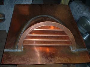Half Round Copper Dormer Vent With Reveal Face And Set Back Louvers