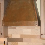 Hammered Copper Hood With Copper Bar Trim