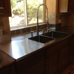 14 Ga Stainless Steel Countertop With welded-in double-bowl sink