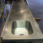 16 Ga Stainless Steel Countertop With marine edge, welded-in sink and vibration finish
