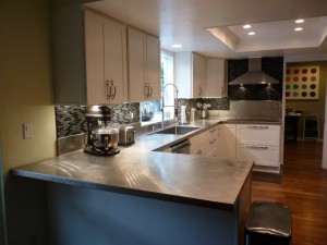 Custom 16 Ga Stainless Steel Countertop with Vibration Finish