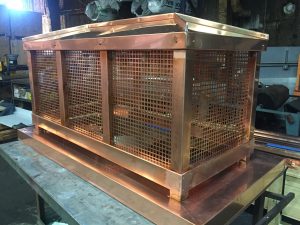 Custom Copper Deco Top with Removeable Copper Square Perforated Panels