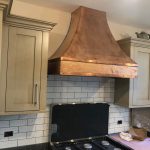 48oz Hammered Copper Hood with Solid Copper Bar Trim